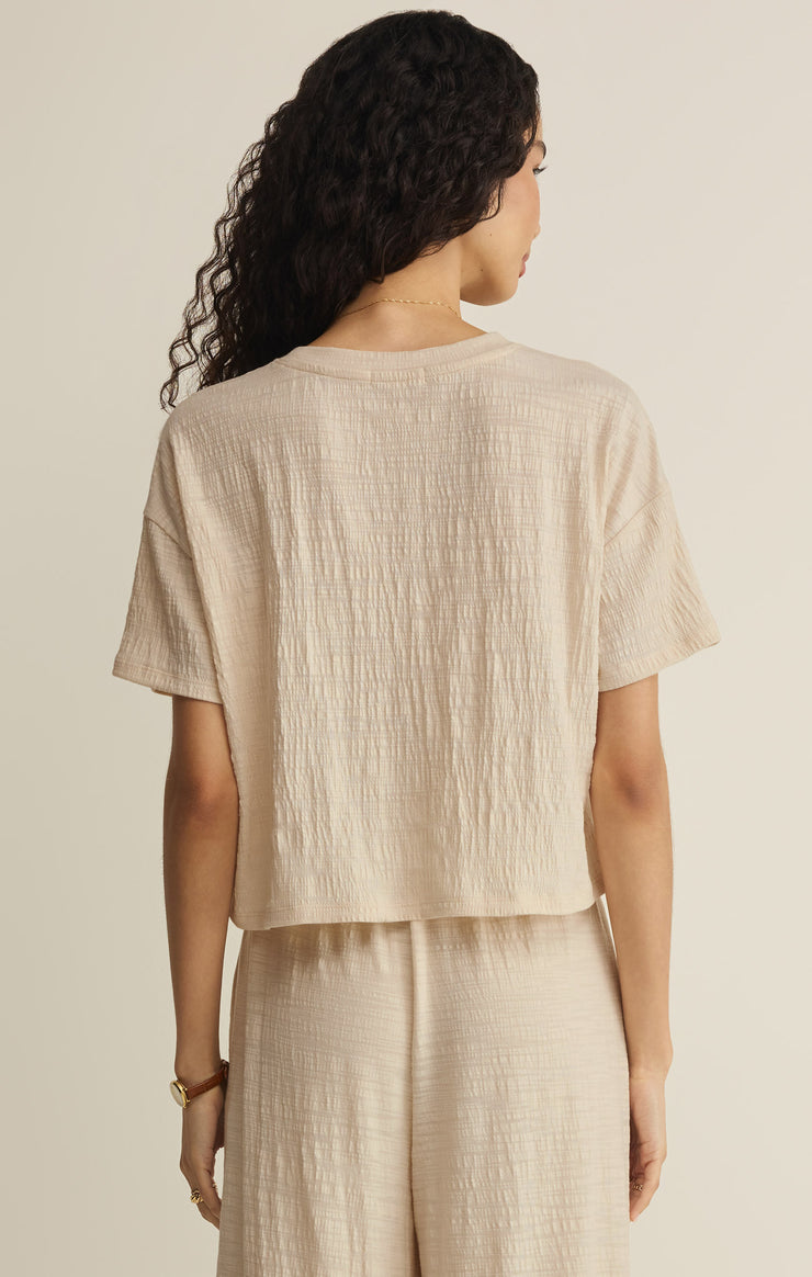 Tops Sway Textured Cropped Tee Whisper White