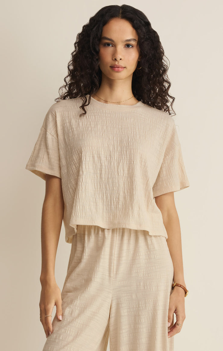 Tops Sway Textured Cropped Tee Whisper White