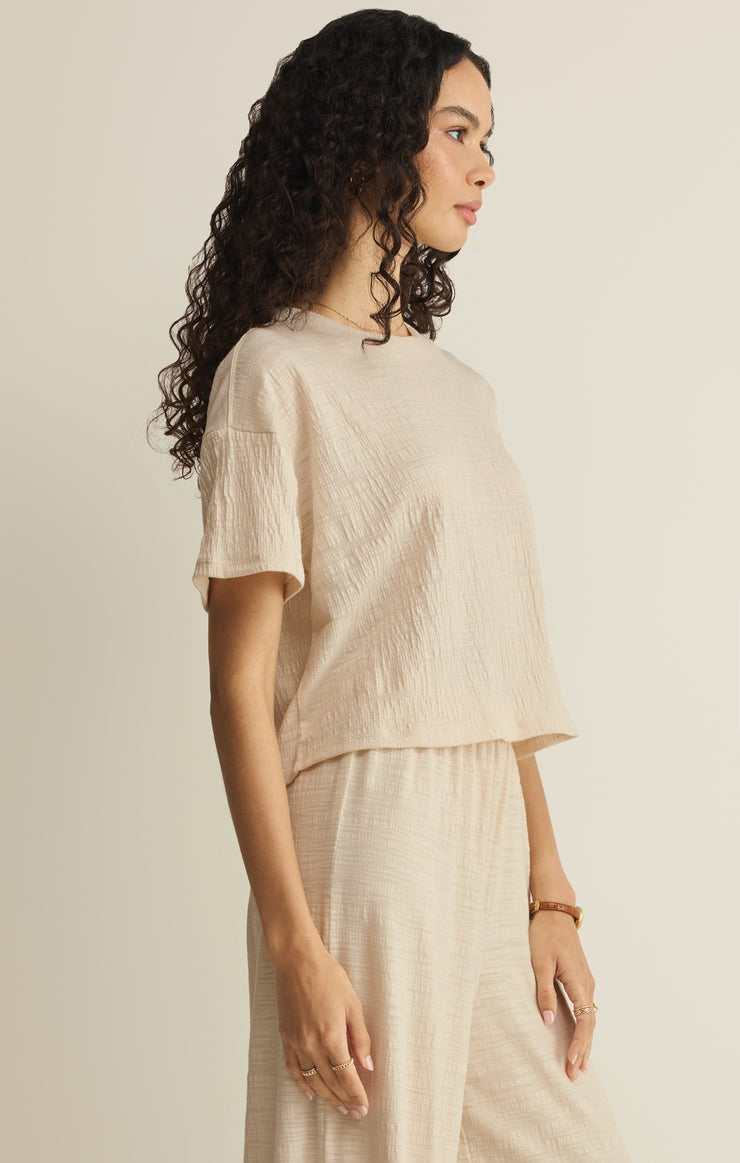Tops Sway Textured Cropped Tee Whisper White