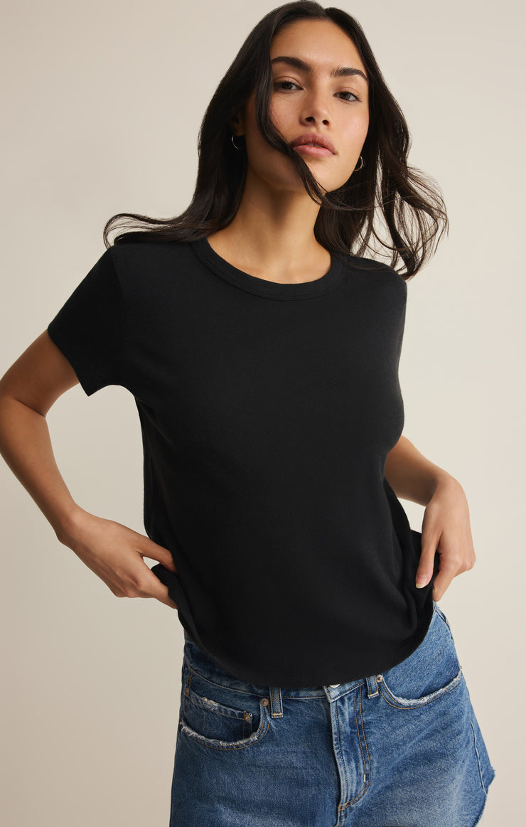 Tops Junie Slub Tee Black