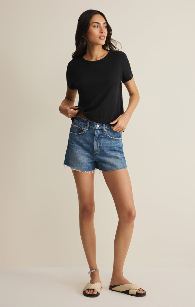 Tops Junie Slub Tee Black