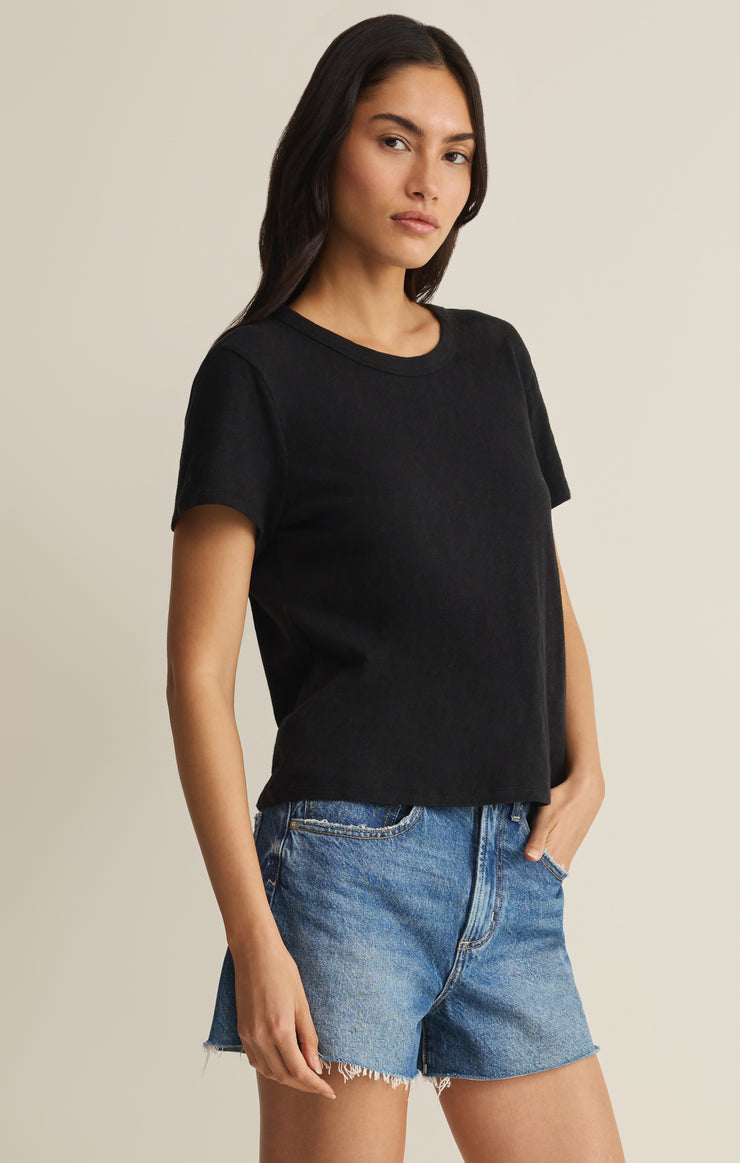 Tops Junie Slub Tee Black