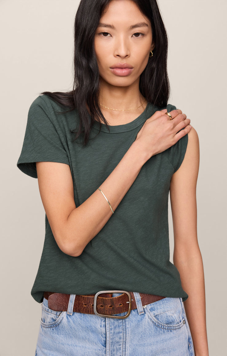 Tops Junie Slub Tee Emerald Cove