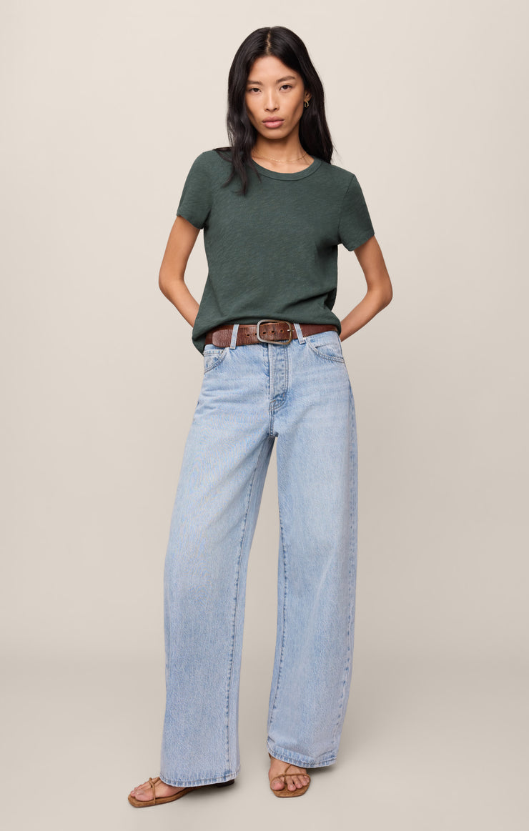 Tops Junie Slub Tee Emerald Cove
