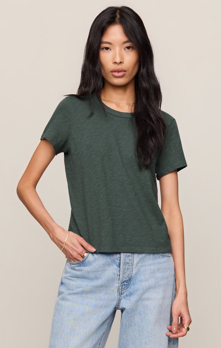 Tops Junie Slub Tee Emerald Cove