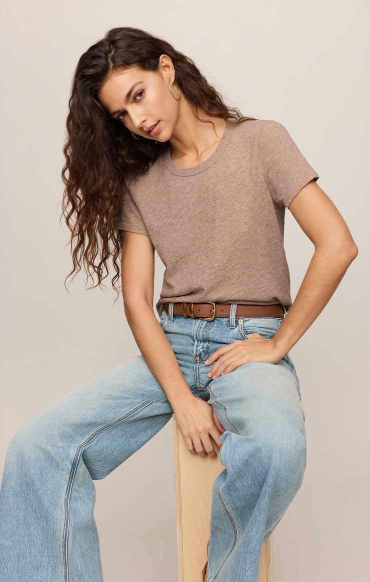 Tops Junie Slub Tee Heather Ash