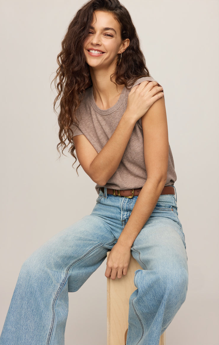 Tops Junie Slub Tee Heather Ash