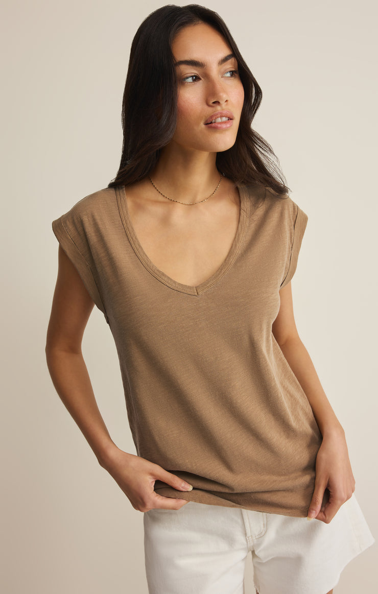 Tops Per Diem V-Neck Tee Taro