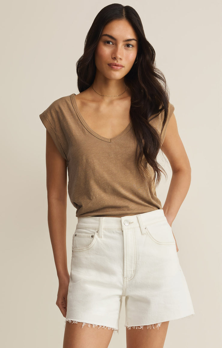Tops Per Diem V-Neck Tee Taro