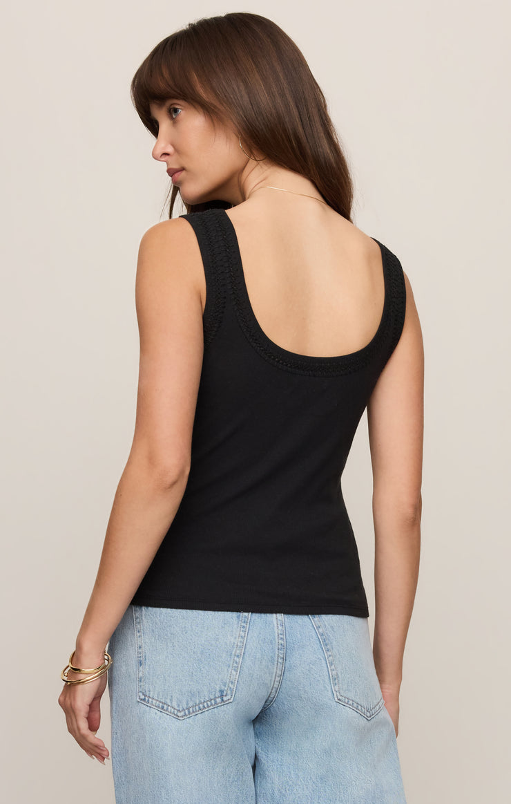Tops Larkin Whipstitch Tank Black