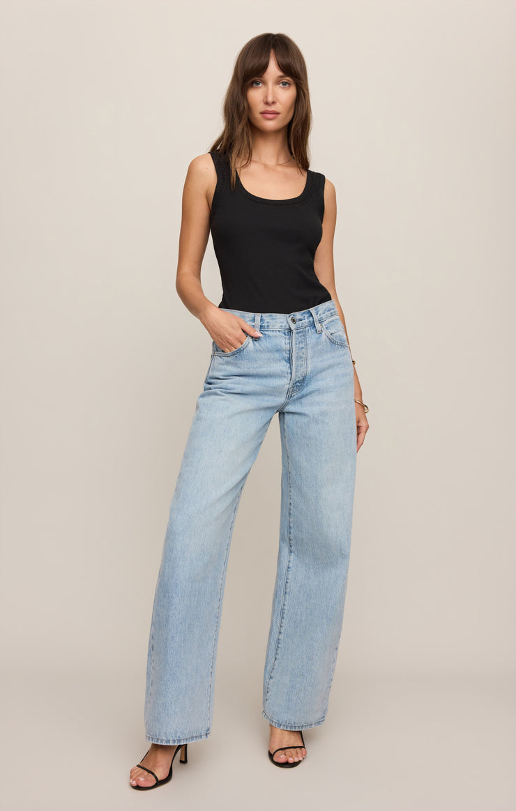 Tops Larkin Whipstitch Tank Black