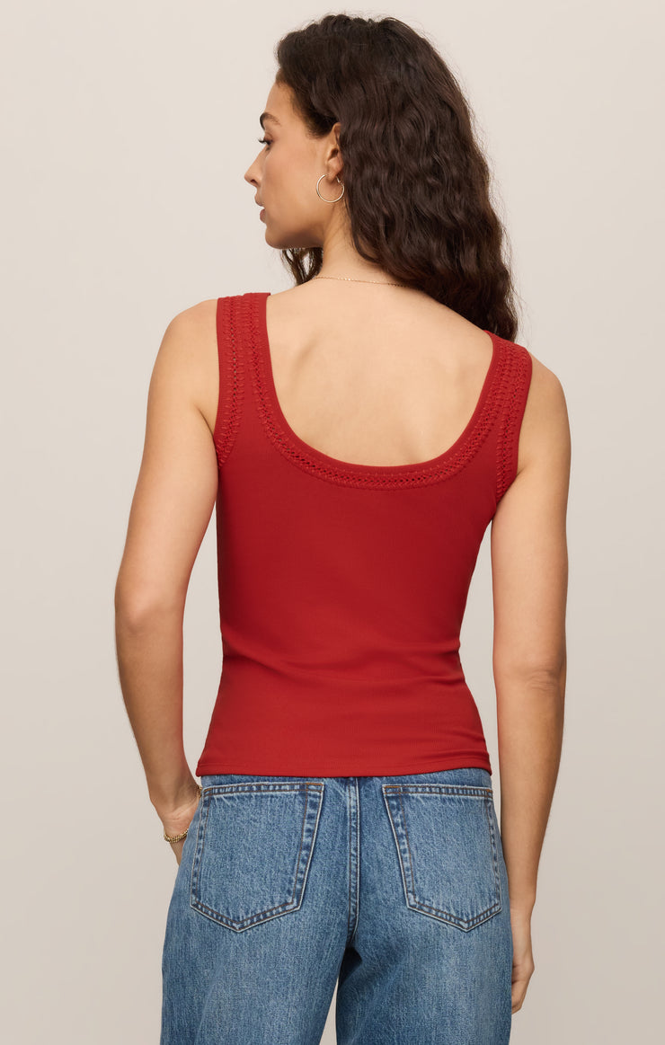 Tops Larkin Whipstitch Tank Chili Pepper