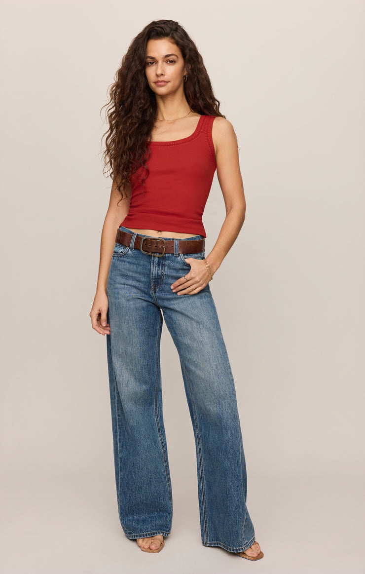 Tops Larkin Whipstitch Tank Chili Pepper