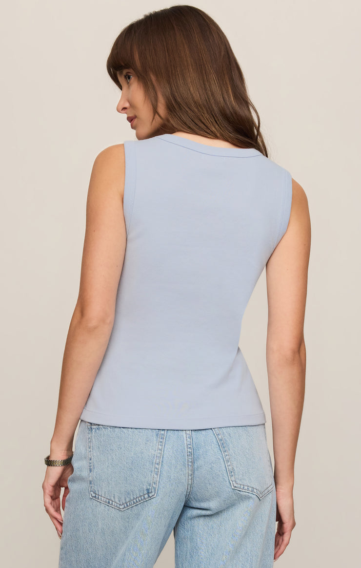 Tops Ellie Rib V-Neck Tank Skyline