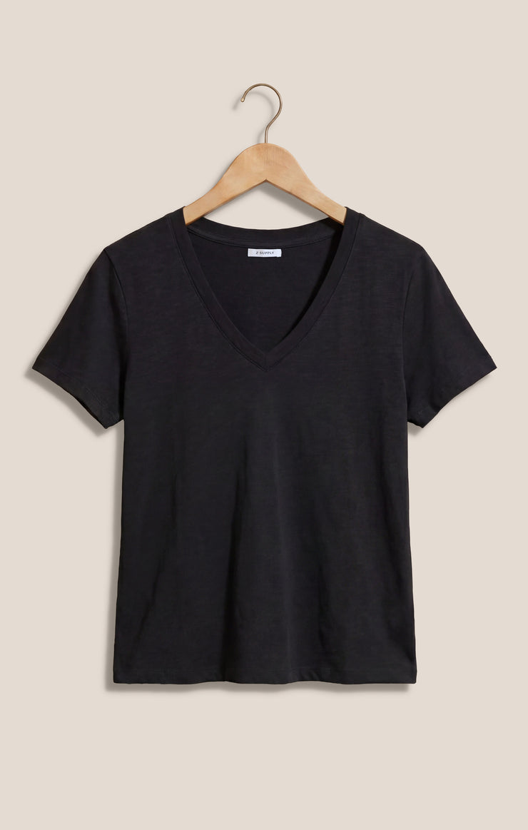 Tops Nomad Slub V-Neck Tee Black