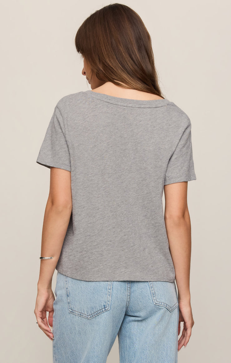 Tops Nomad Slub V-Neck Tee Classic Heather Grey