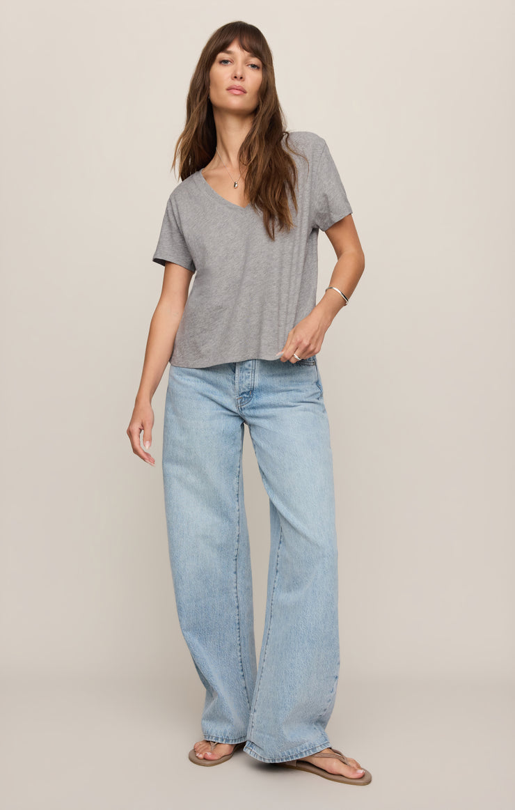 Tops Nomad Slub V-Neck Tee Classic Heather Grey