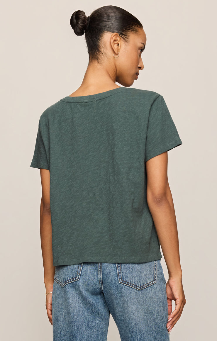 Tops Nomad Slub V-Neck Tee Emerald Cove