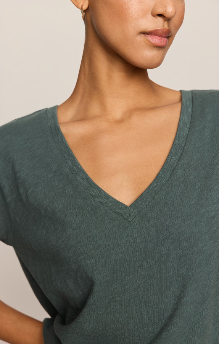 Tops Nomad Slub V-Neck Tee Emerald Cove