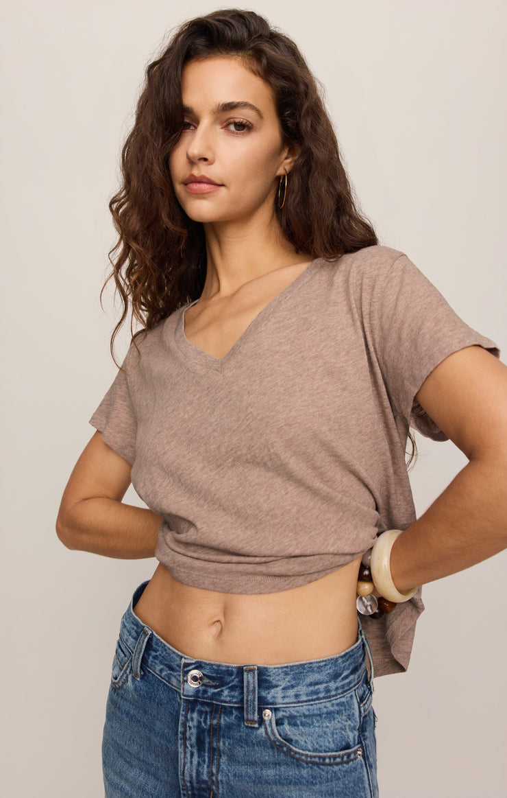 Tops Nomad Slub V-Neck Tee Heather Ash