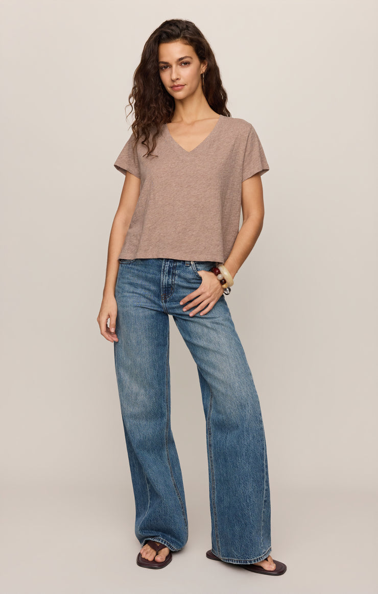 Tops Nomad Slub V-Neck Tee Heather Ash