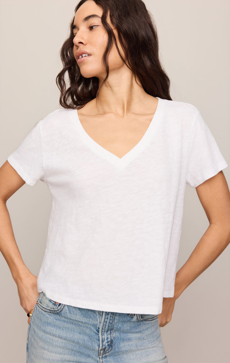 Tops Nomad Slub V-Neck Tee White