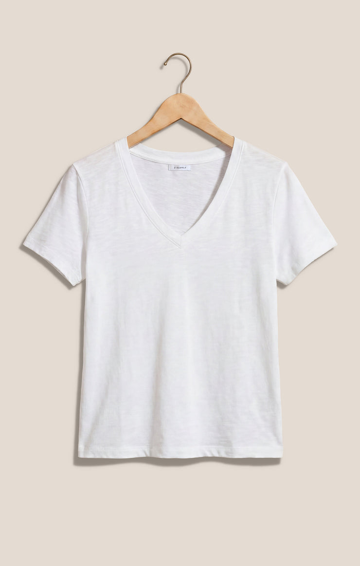 Tops Nomad Slub V-Neck Tee White