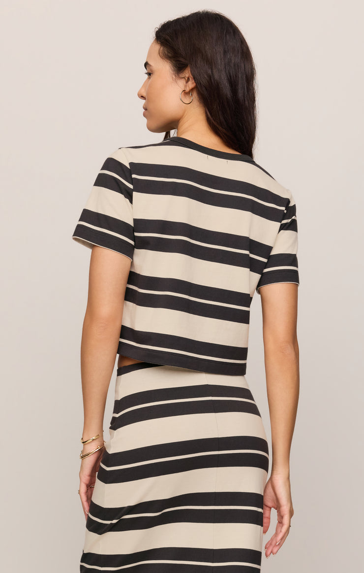 Tops Stellan Striped Jersey Tee Ash Black