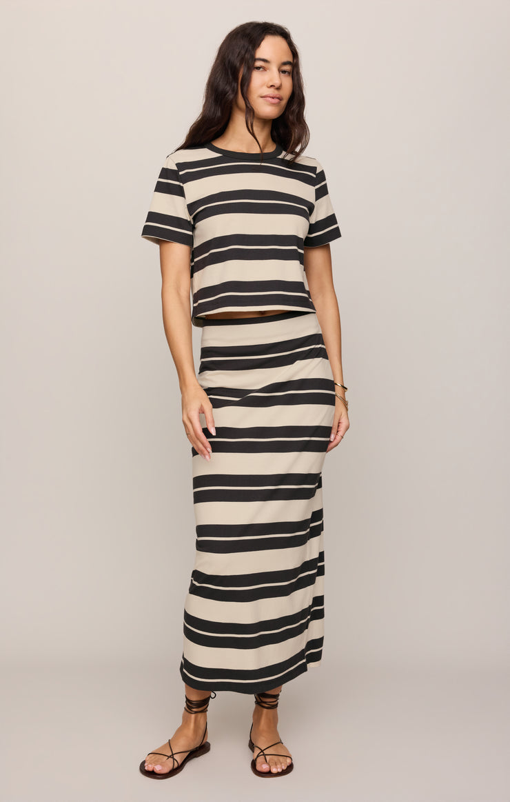 Tops Stellan Striped Jersey Tee Ash Black