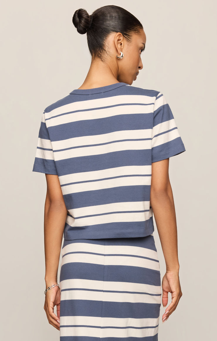 Tops Stellan Striped Jersey Tee Vintage Indigo