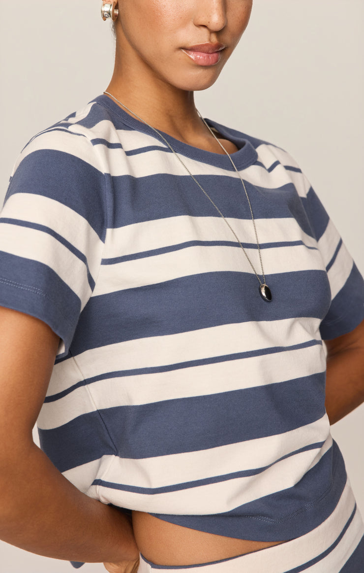Tops Stellan Striped Jersey Tee Vintage Indigo