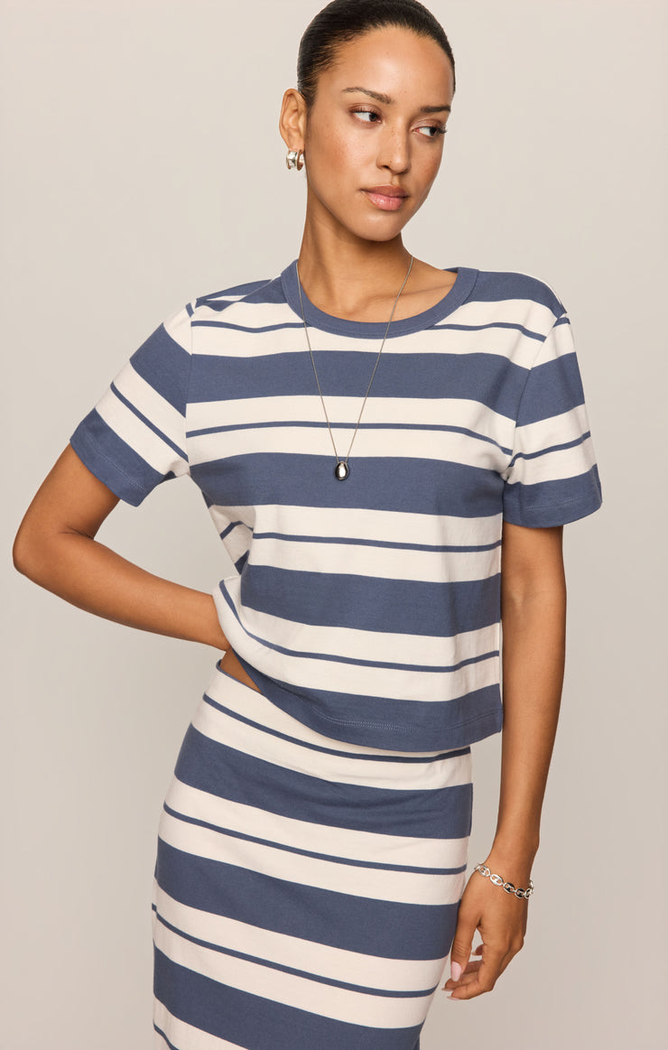 Tops Stellan Striped Jersey Tee Vintage Indigo