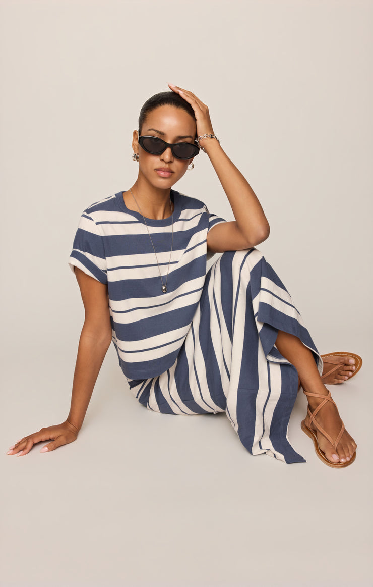 Tops Stellan Striped Jersey Tee Vintage Indigo