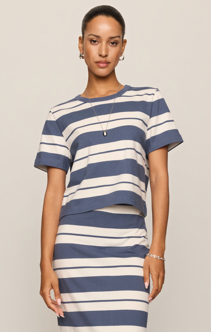 Tops Stellan Striped Jersey Tee Vintage Indigo
