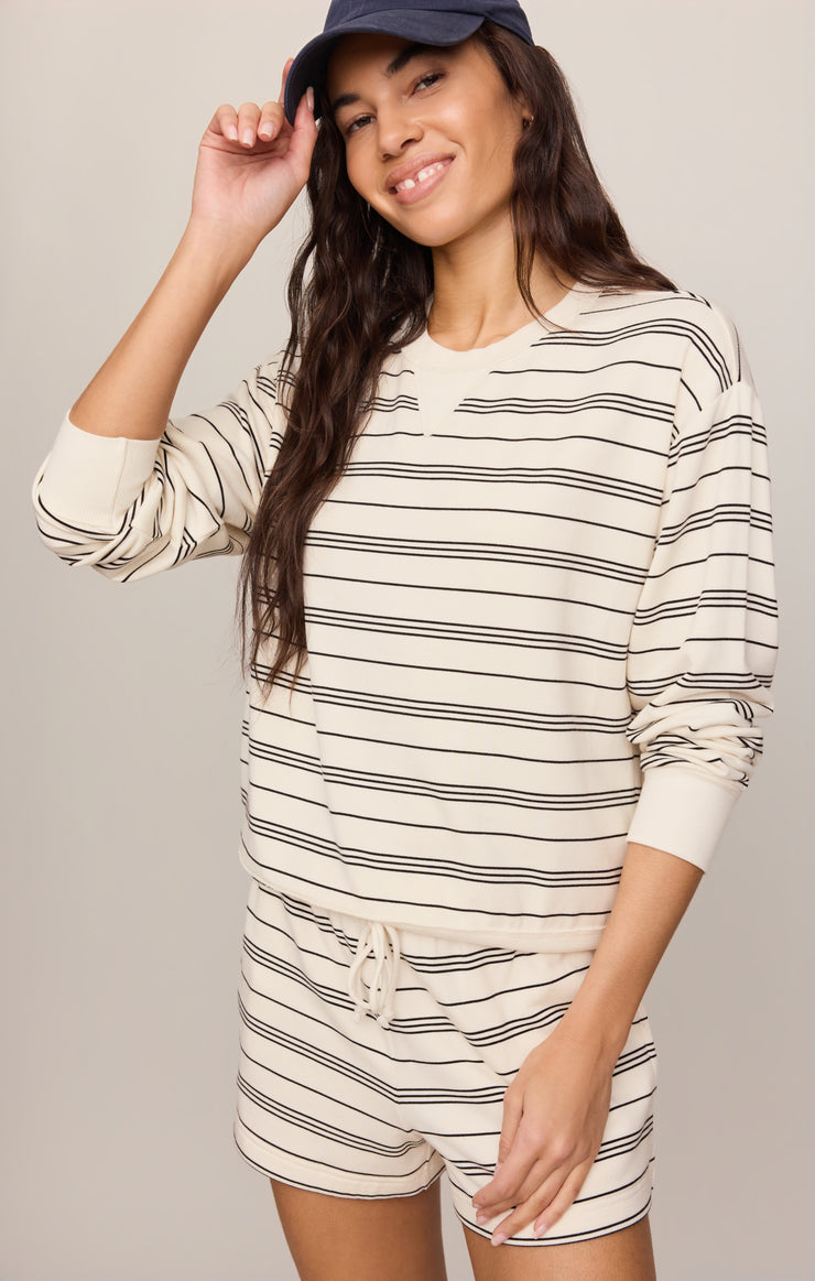 Stand Out Striped Fleece Sweatshirt