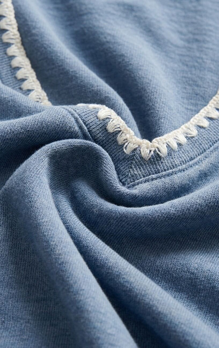 Jackets All Day Knit Denim Crop Whipstitch Jacket Santorini Indigo