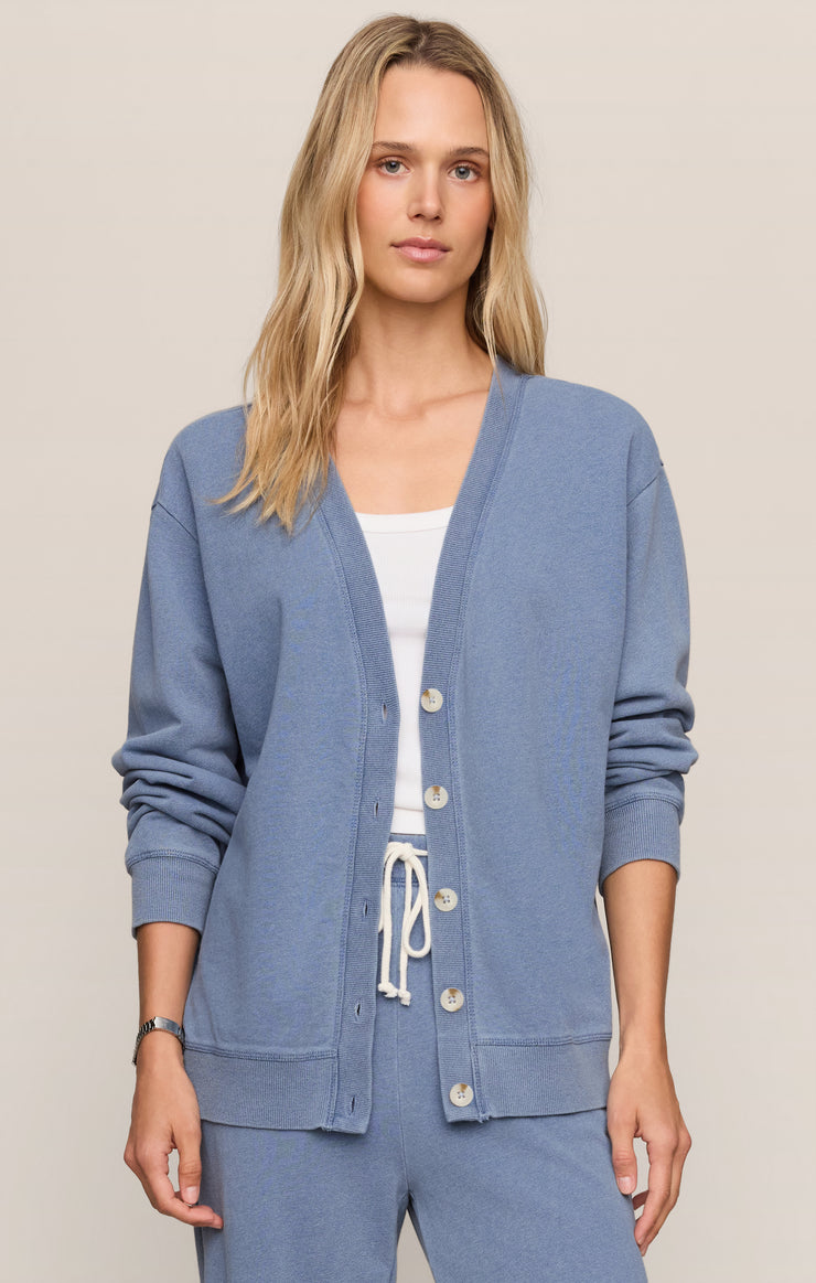 Tops Dazed End Knit Denim Cardigan Santorini Indigo