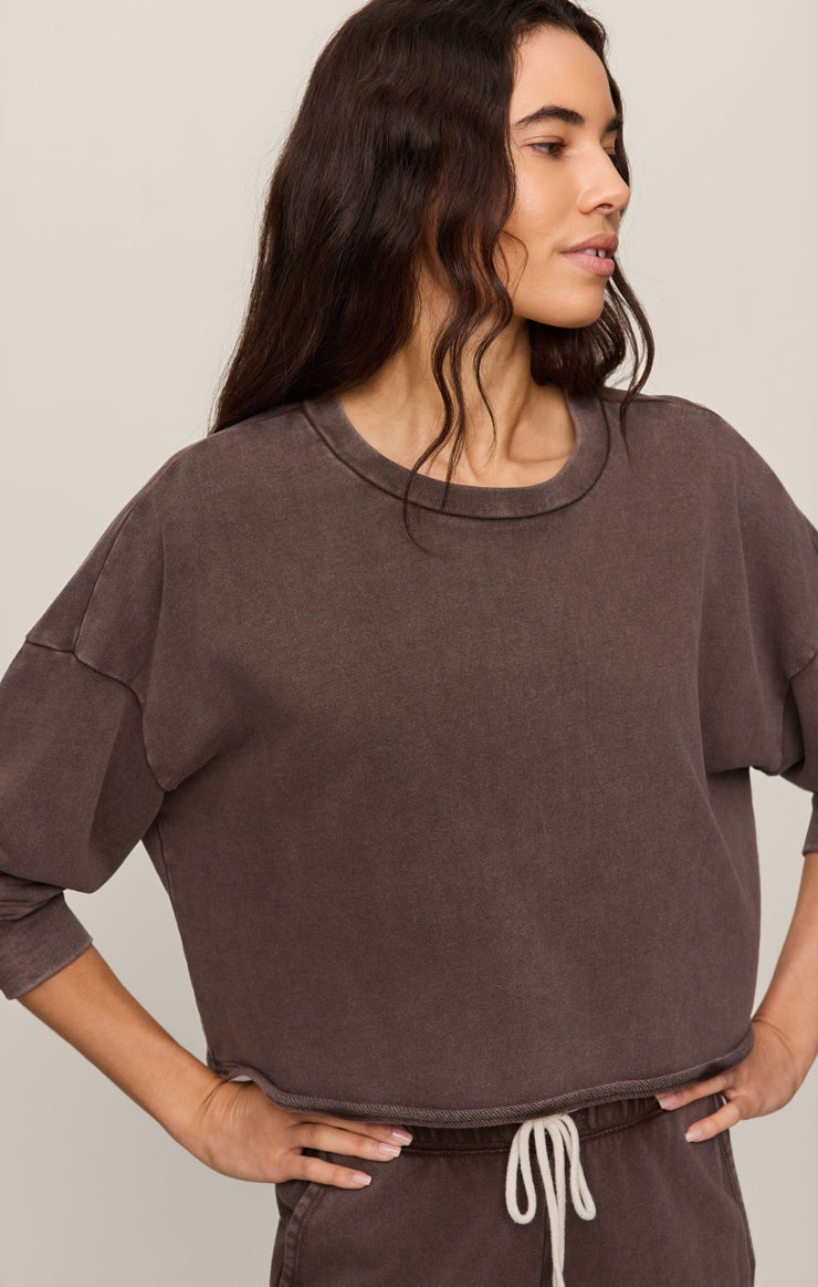Tops Circuit Crew Neck Sweatshirt Dark Chocolate