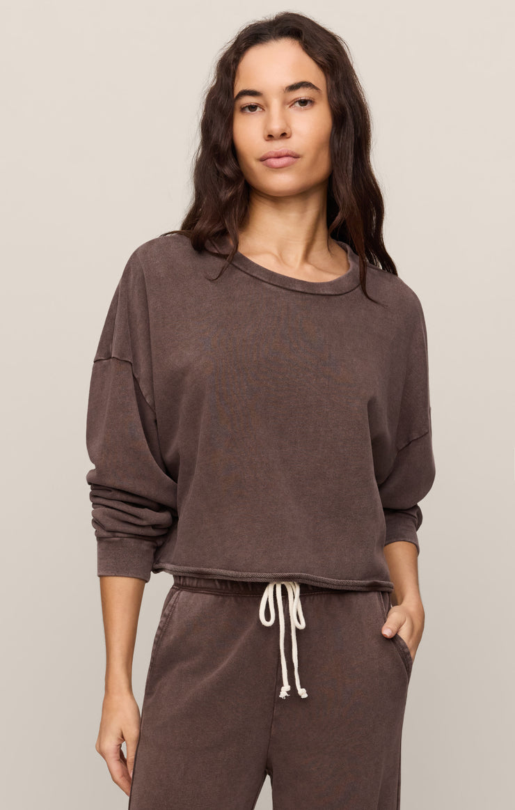 Tops Circuit Crew Neck Sweatshirt Dark Chocolate