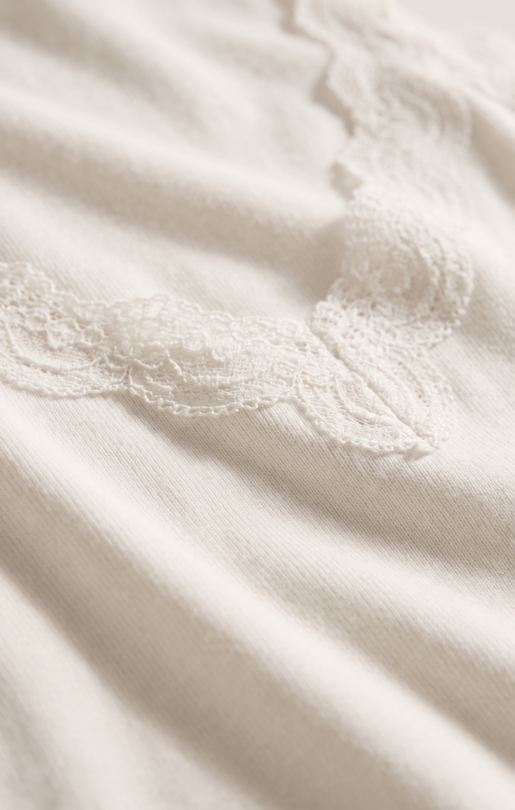 Tops Eve Lace Trim Tank Sandstone