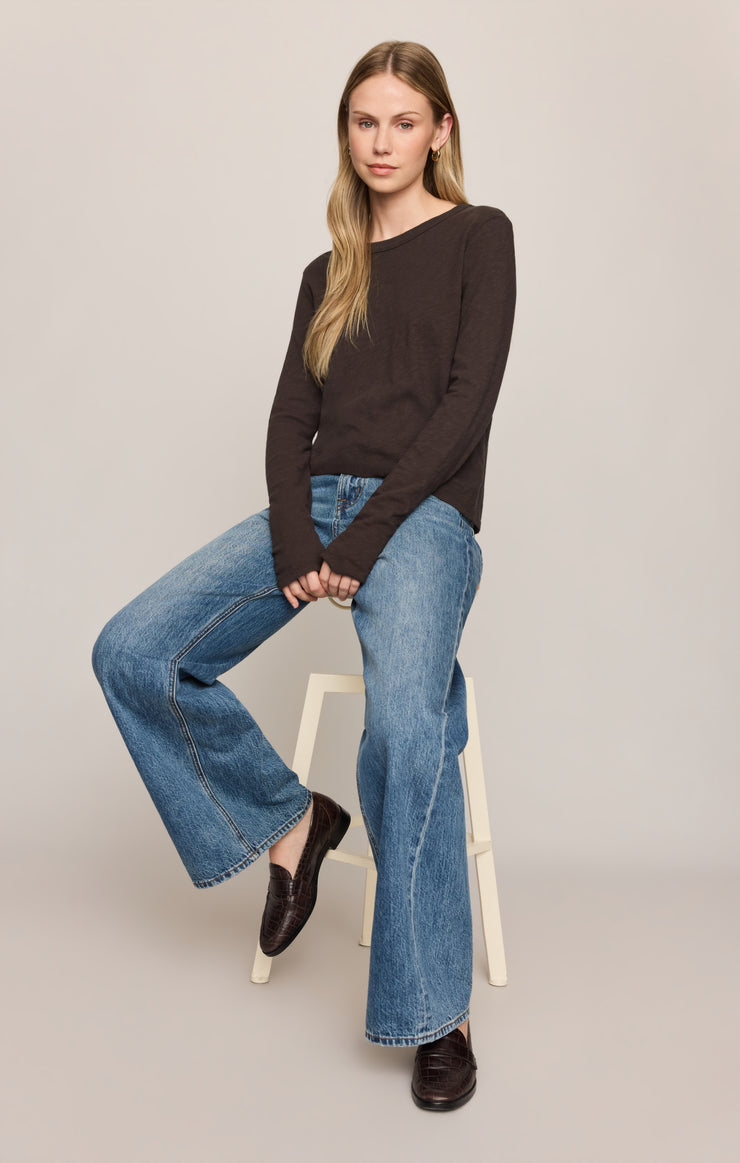 Tops Junie Long Sleeve Tee Cocoa Bean