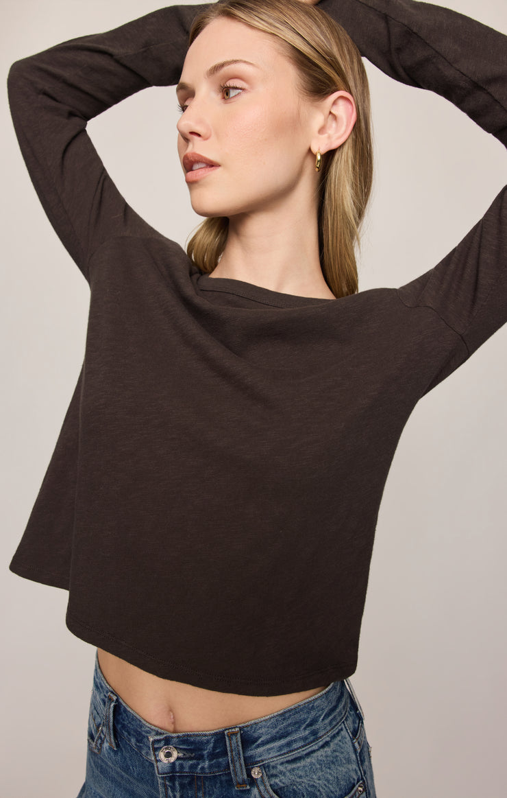 Tops Junie Long Sleeve Tee Cocoa Bean