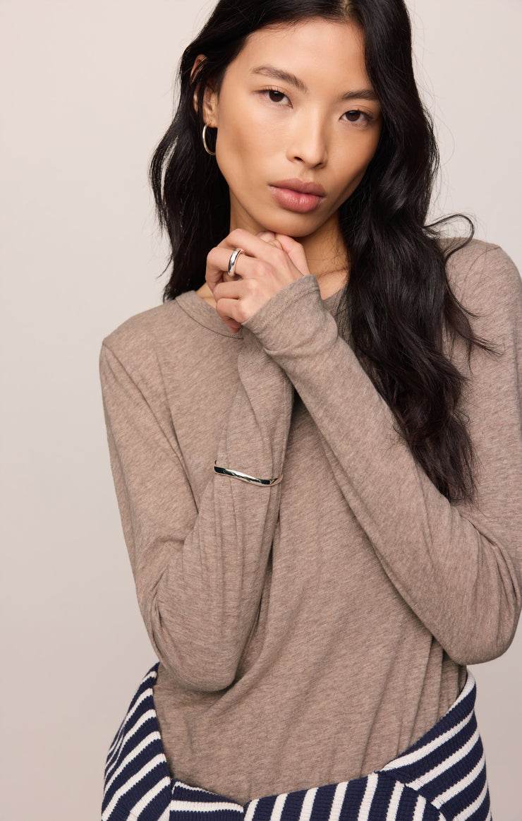 Tops Junie Long Sleeve Tee Heather Ash