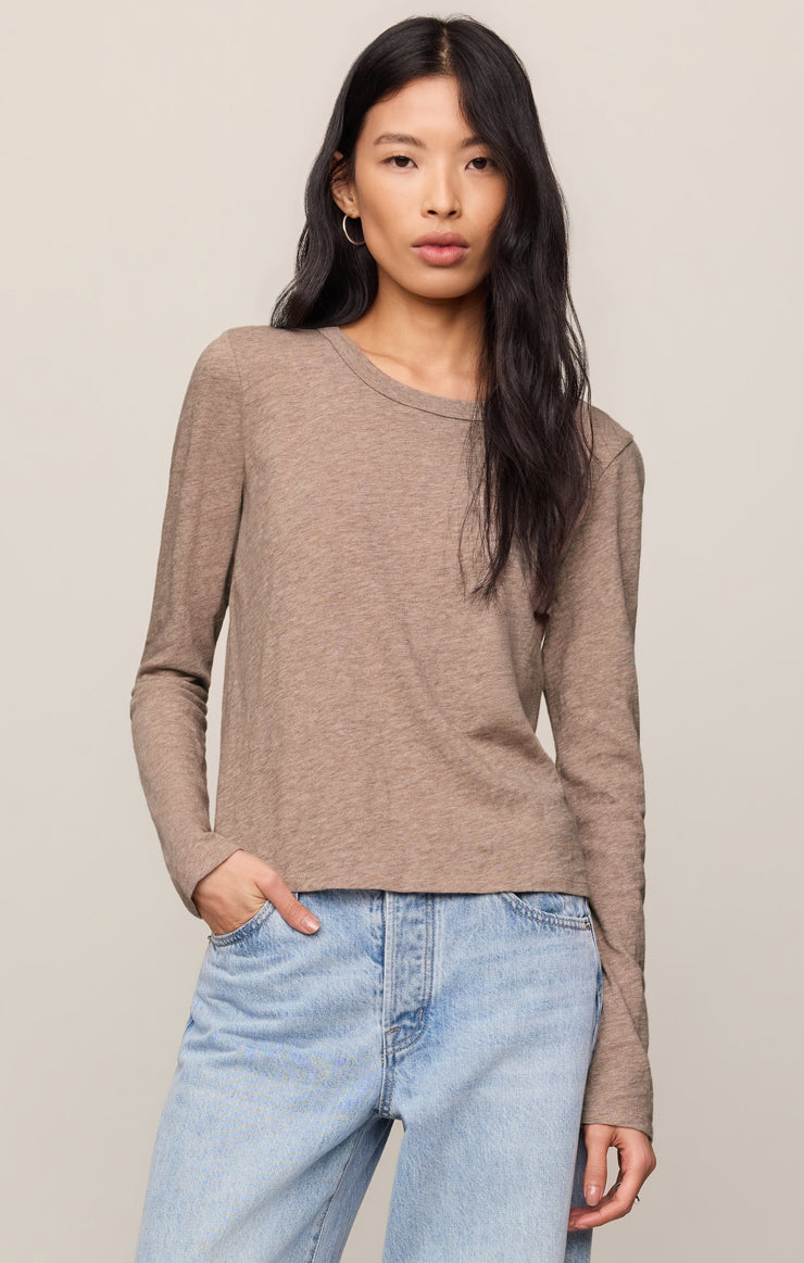 Tops Junie Long Sleeve Tee Heather Ash