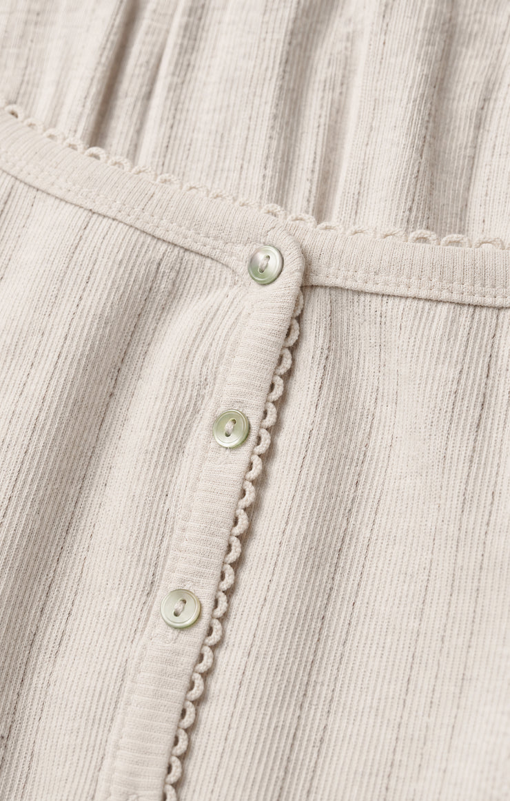 Tops Audri Pointelle Henley Top Natural Heather