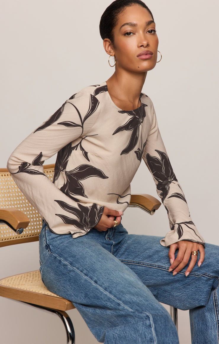 Tops Nia Clem Floral Top Soft Ecru
