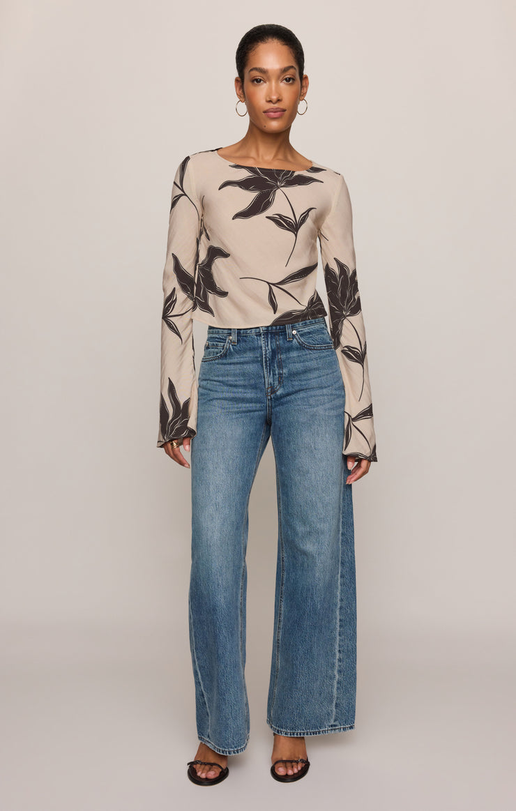 Tops Nia Clem Floral Top Soft Ecru