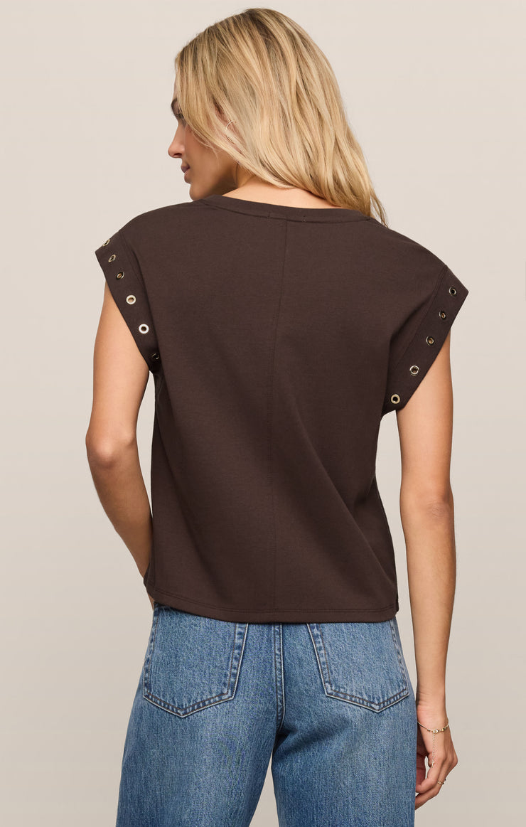 Tops Camino Grommet Muscle Tee Dark Chocolate
