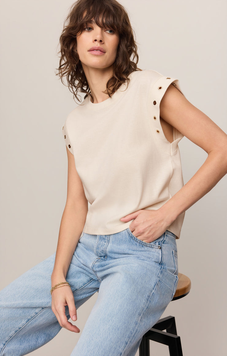 Tops Camino Grommet Muscle Tee Sandstone