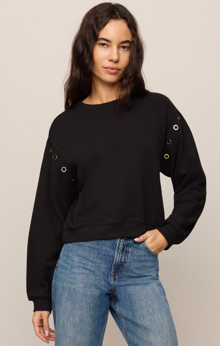 Tops Axel Grommet Sweatshirt Black